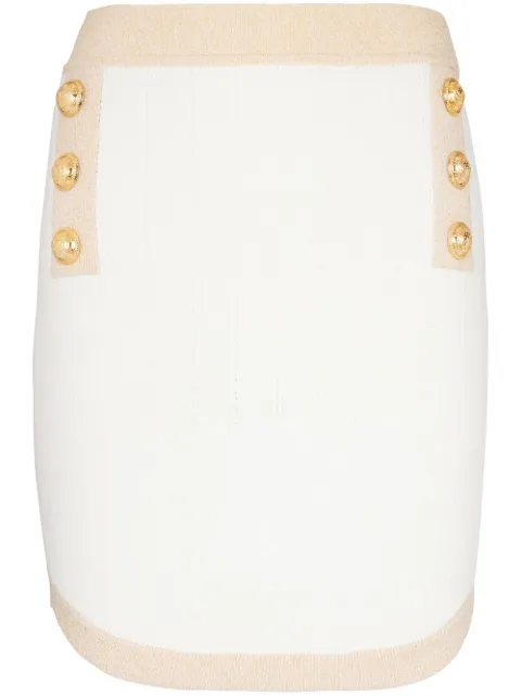 Balmain button-embellished knitted miniskirt