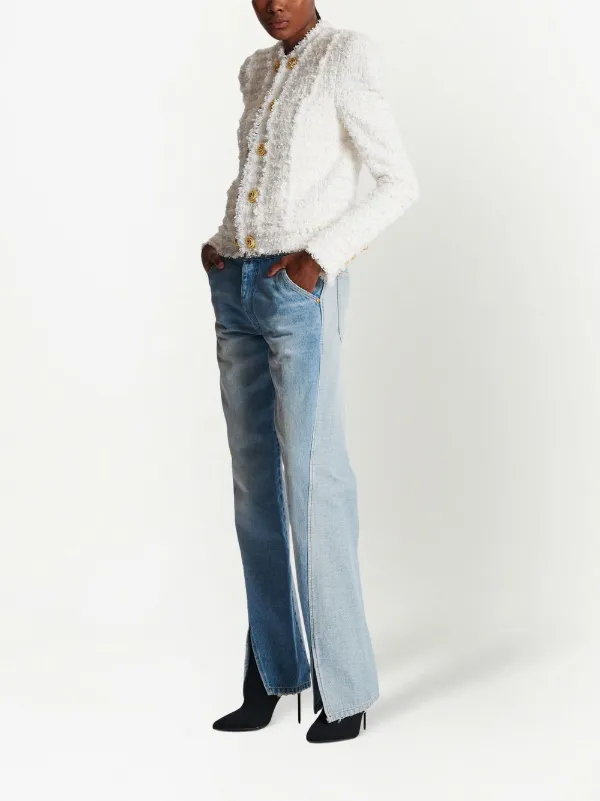 Balmain Buttoned Tweed Jacket | White | FARFETCH