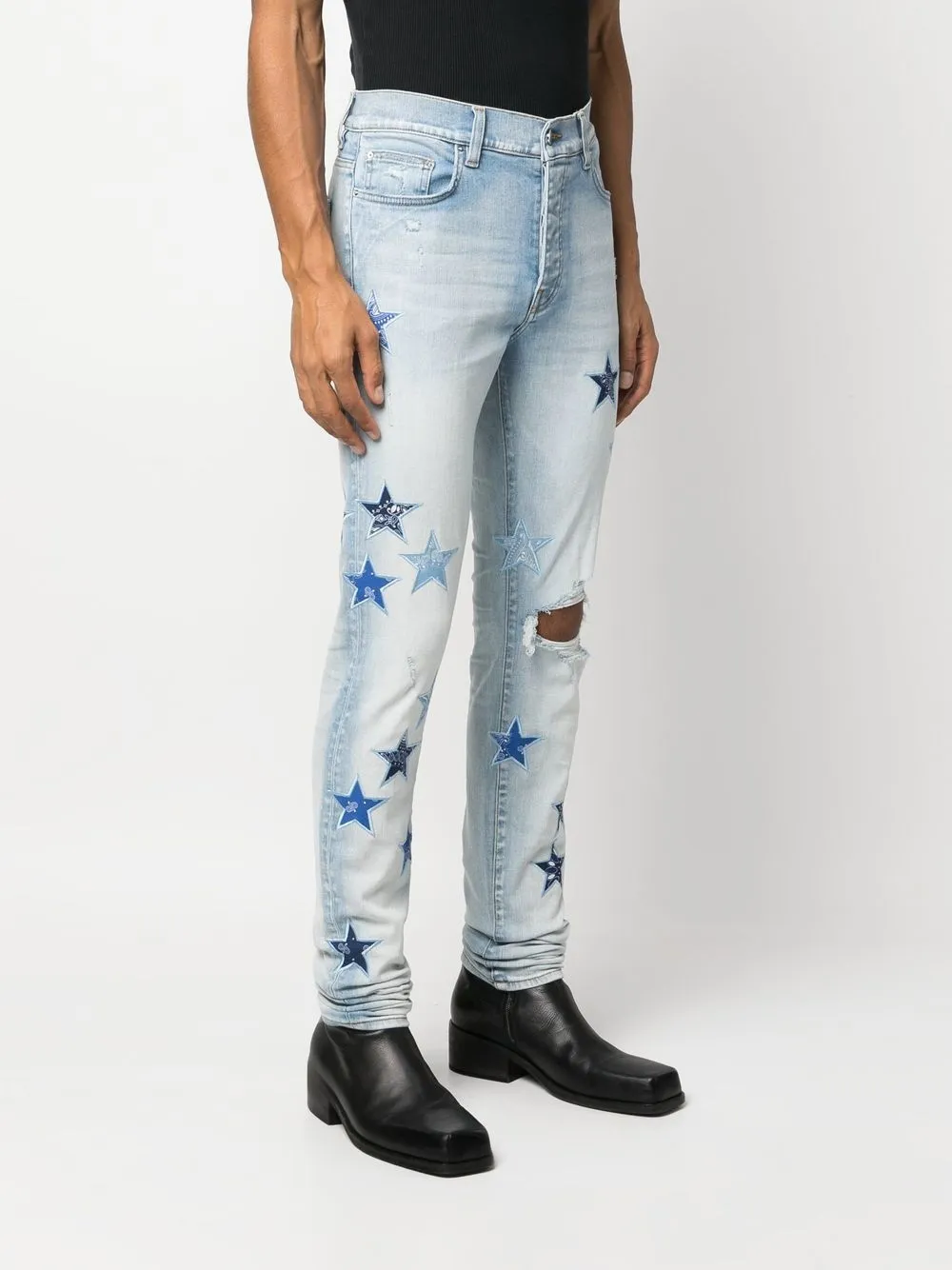AMIRI Distressed starpatch Jeans Farfetch