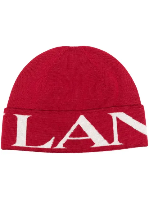 Lanvin intarsia-logo wool beanie