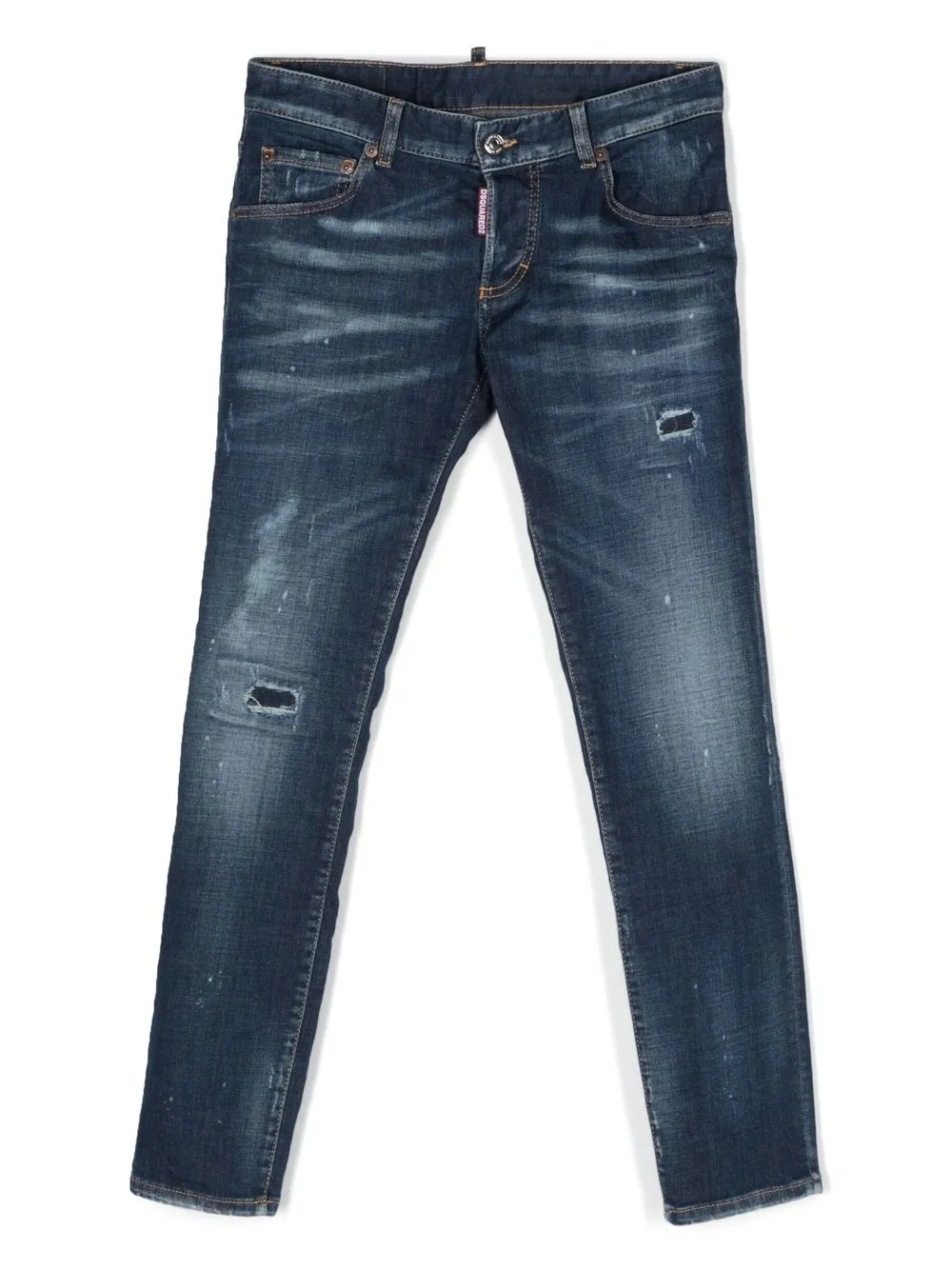 

Dsquared2 Kids jeans slim con detalles desgastados - Azul