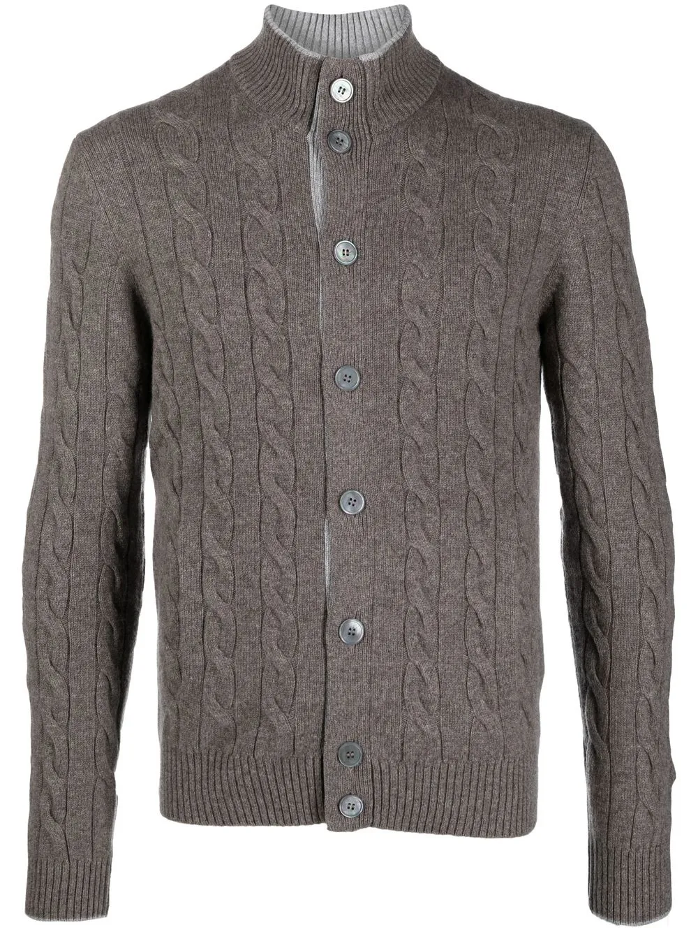 

Barba cable-knit cashmere cardigan - Brown