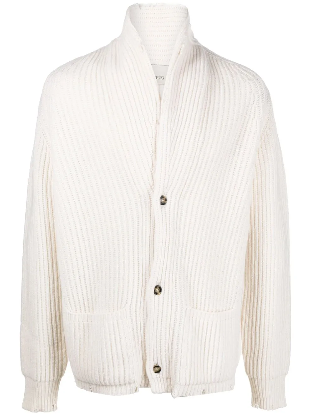 

Laneus ribbed-knit button-down cardigan - Neutrals