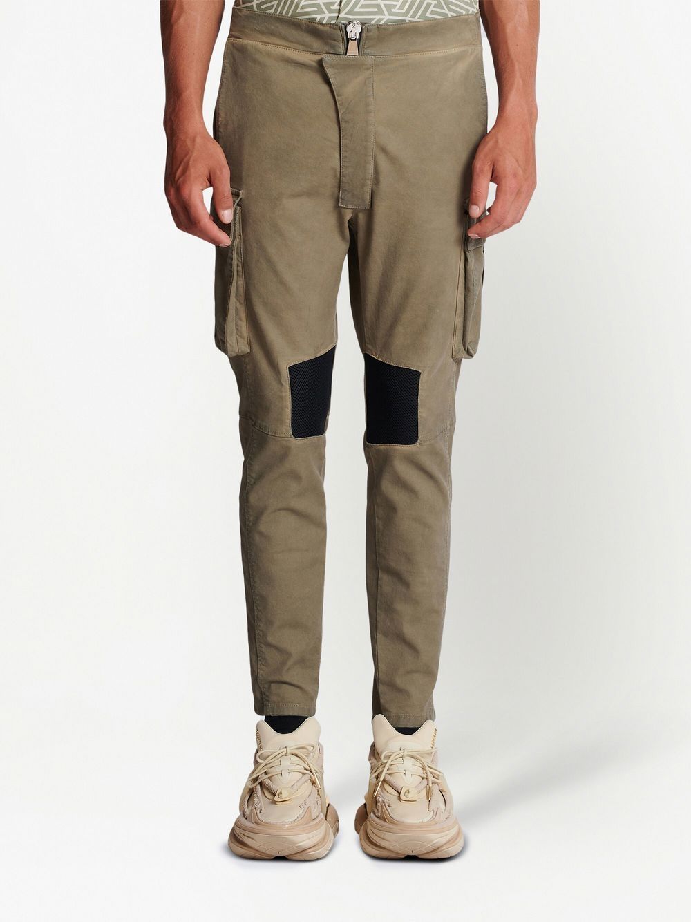 Shop Balmain Tapered-leg Trousers In Brown