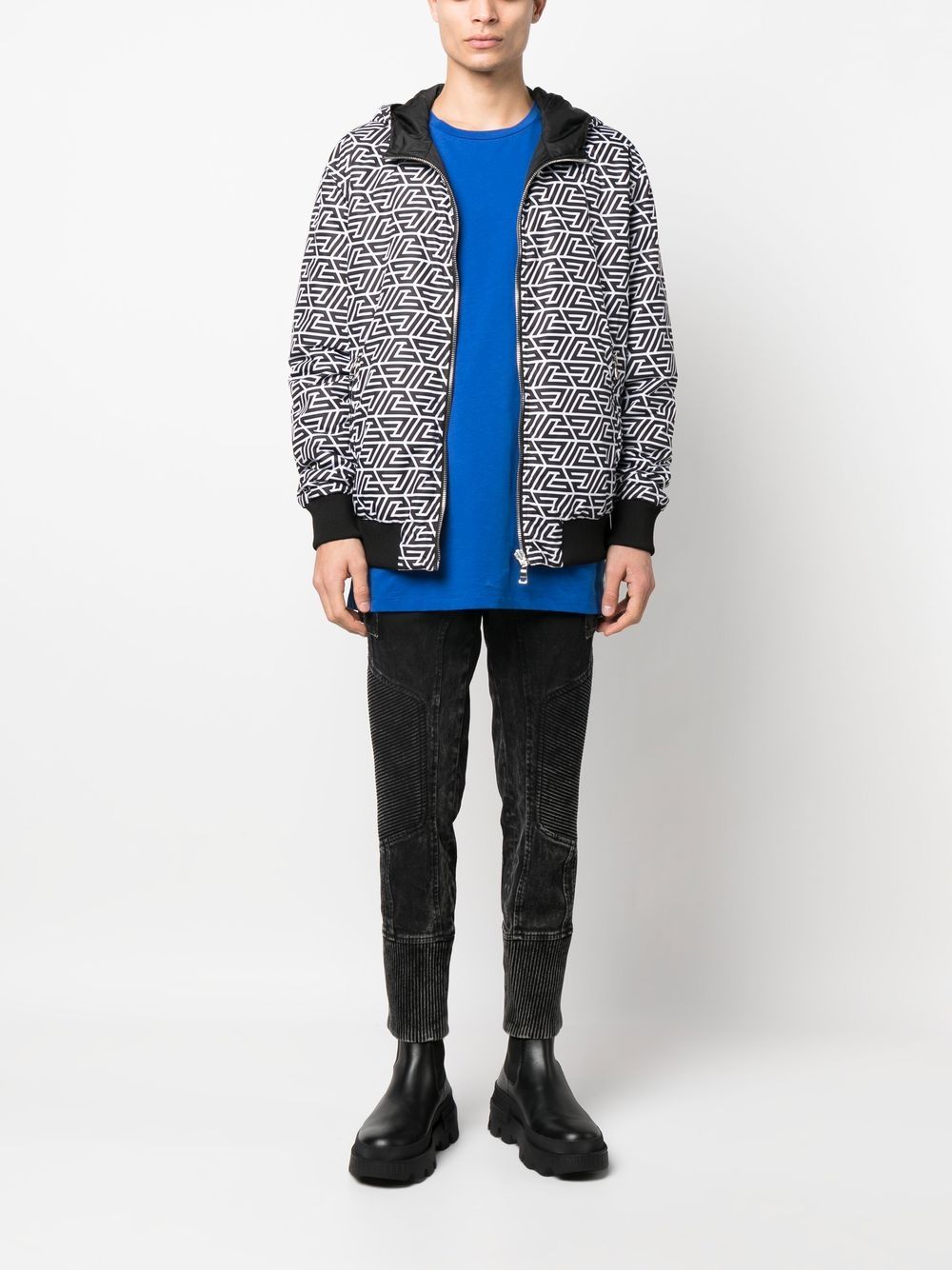 Balmain Reversible monogram-print Hooded Jacket - Farfetch