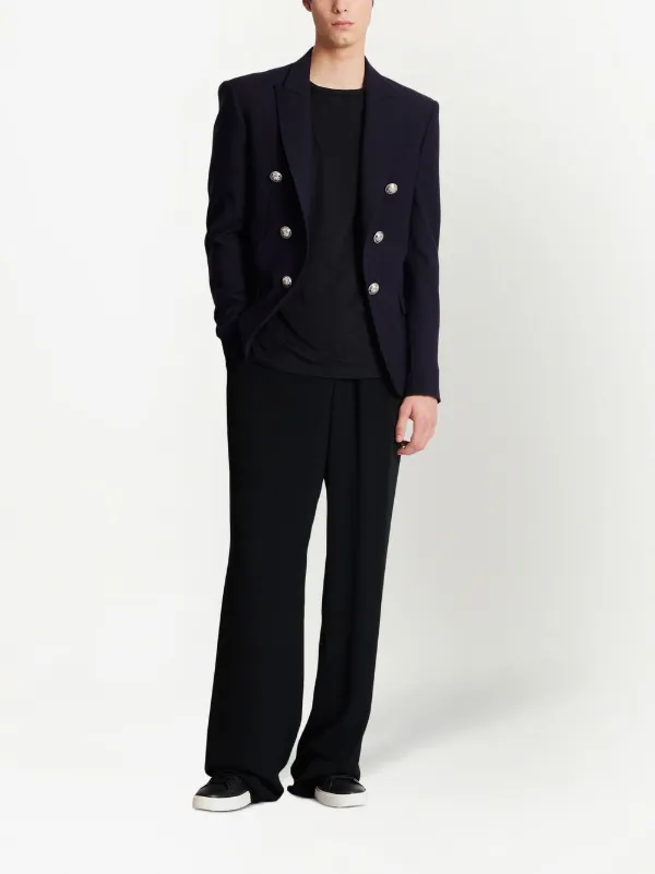 スーツ（メンズ） Balmain Embossed-Button Open-Front Blazer Balmain embossed-button open-front Blazer | Black | FARFETCH CA
