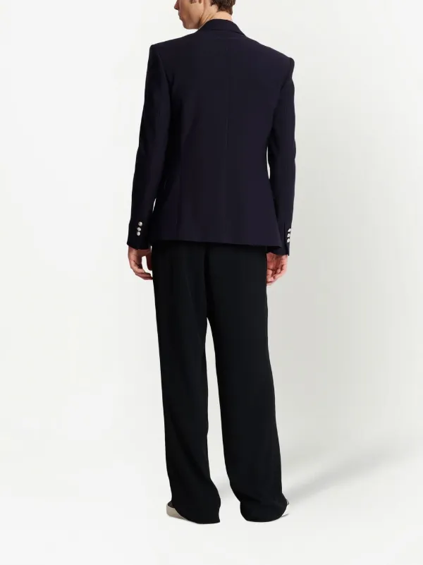 Balmain embossed-button Detail Blazer | Blue | FARFETCH