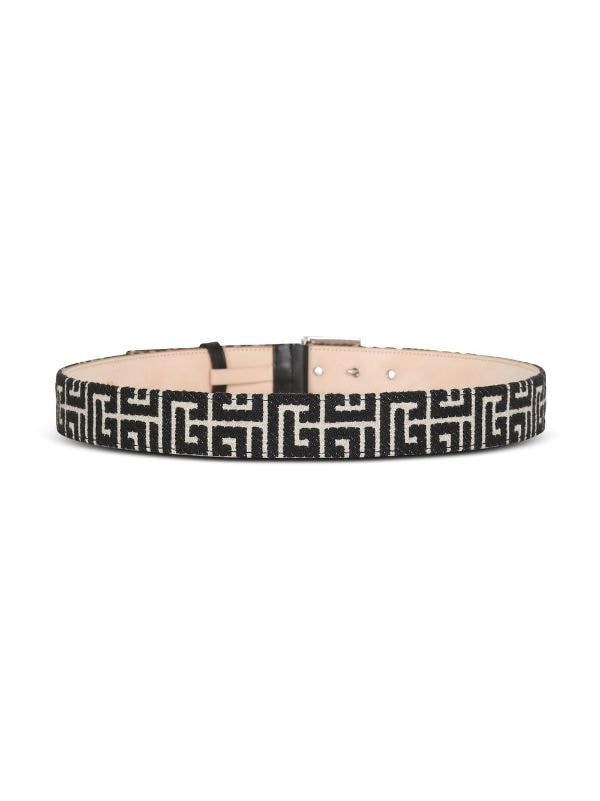 Balmain - PB Belt in Monogrammed Jacquard