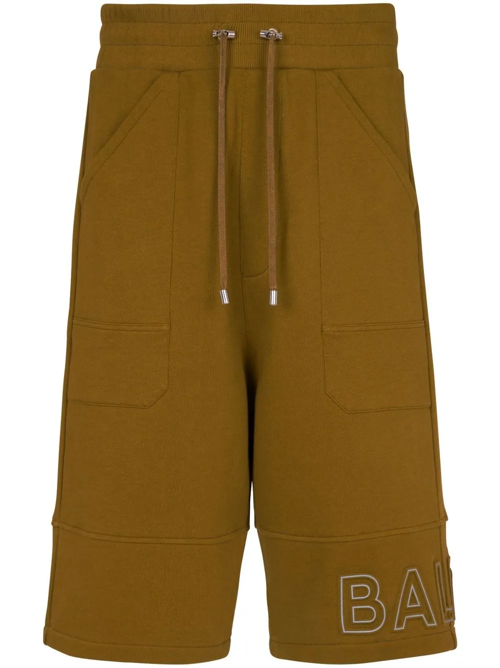 Balmain Logo-print Shorts In Brown