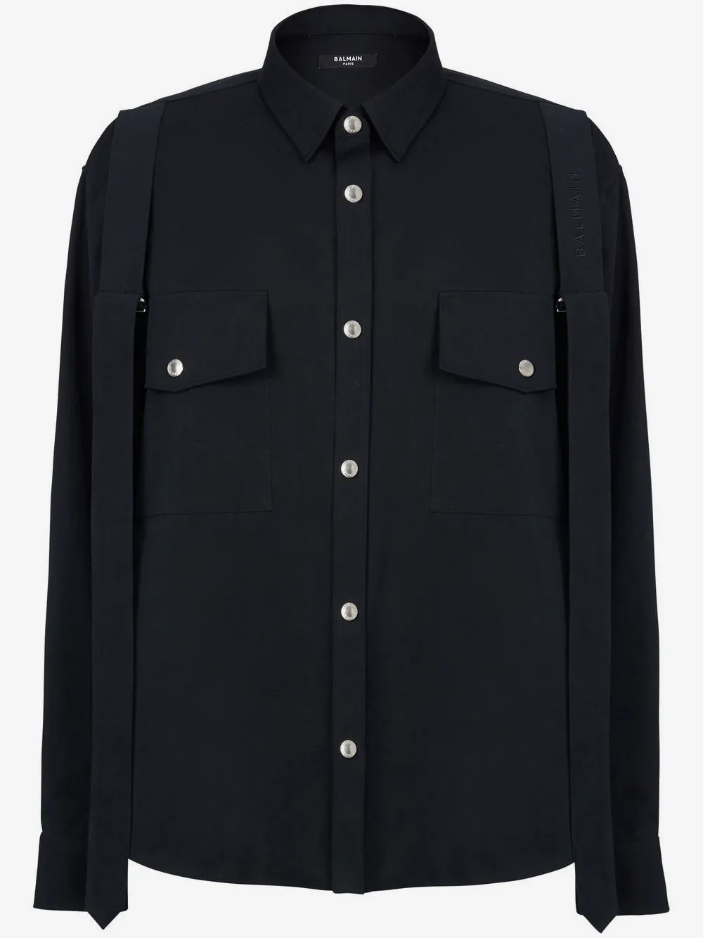 Balmain chest flap-pocket detail shirt | Black | Image 1