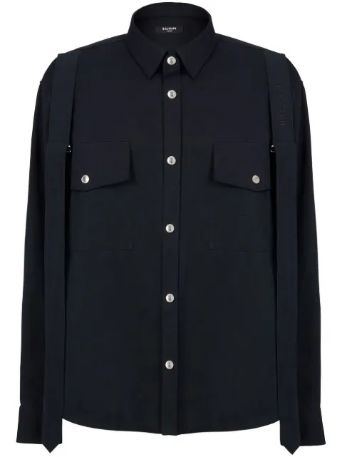 Balmain chest flap-pocket detail shirt Men