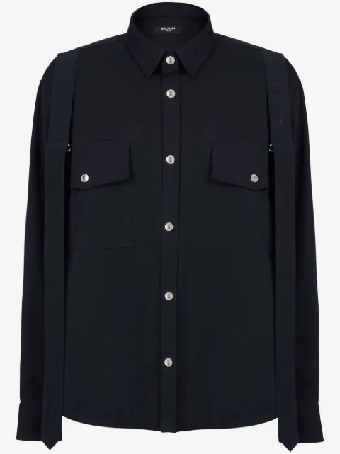 Balmain chest flap-pocket detail shirt