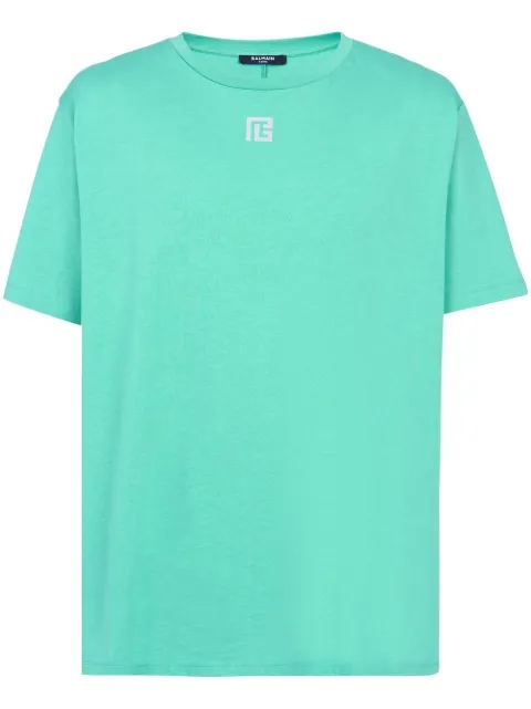 Balmain - rear logo-print detail T-shirt