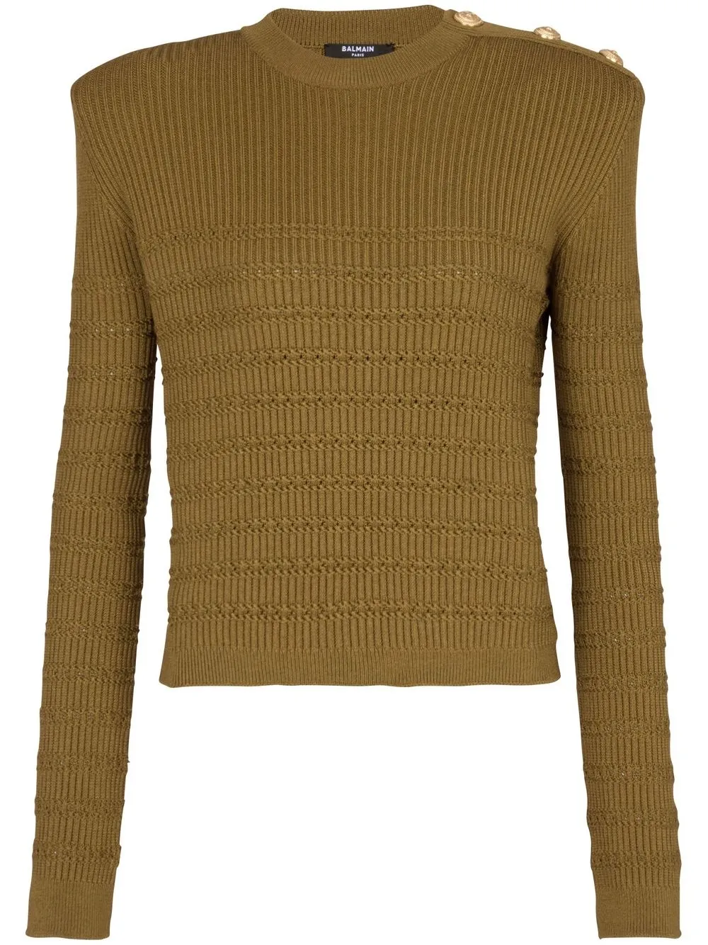 

Balmain ribbed-knit buttoned top - Brown