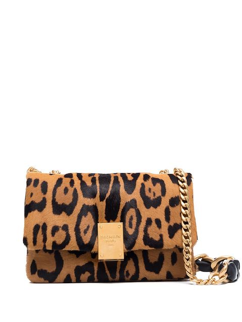 Balmain leopard-print shoulder bag