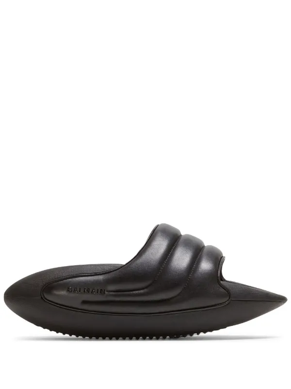 Balmain B-IT Quilted Platform Slides - Farfetch