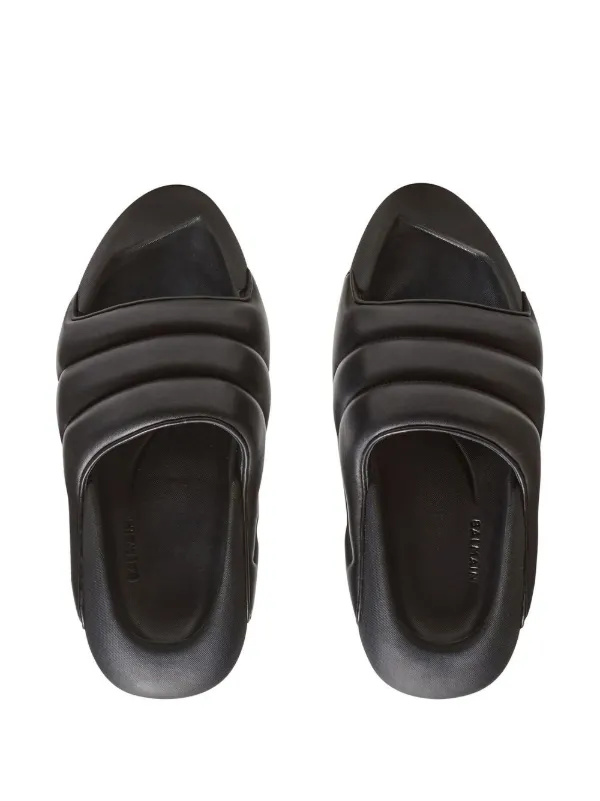 Balmain B-IT Quilted Platform Slides - Farfetch