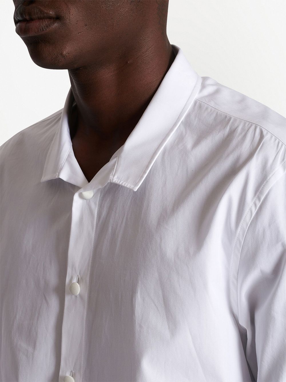 Shop Balmain Slim-cut Poplin Shirt In White