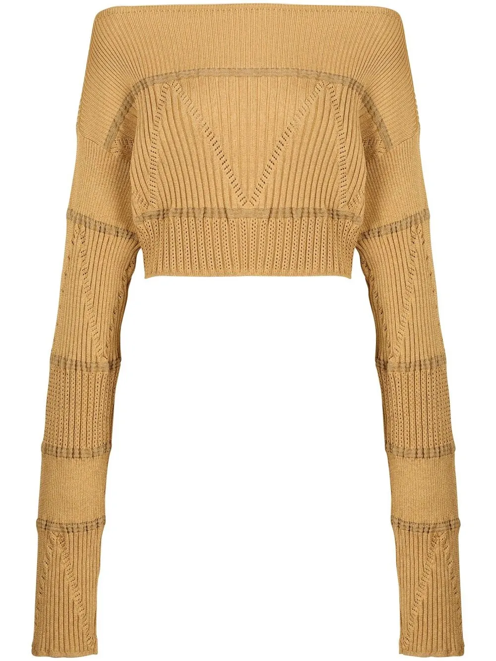 

Balmain ribbed-knit cropped jumper - Yellow