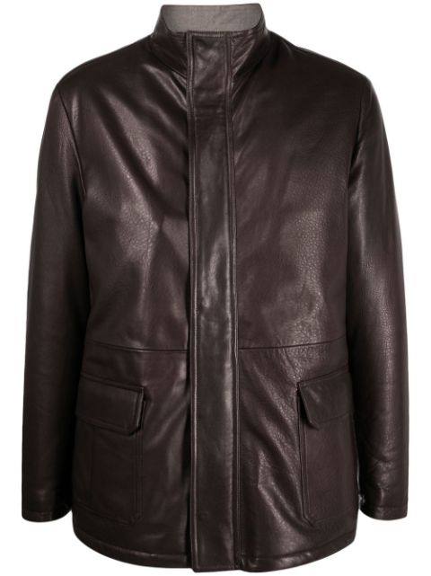 wool-lined leather jacket