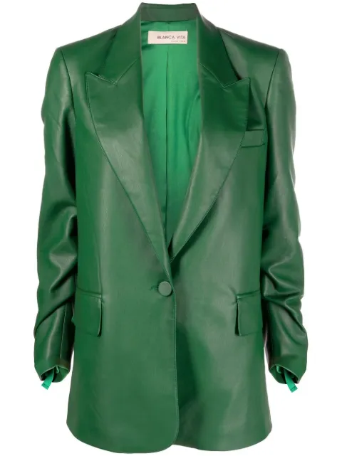 Blanca Vita polished-finish single-breasted blazer