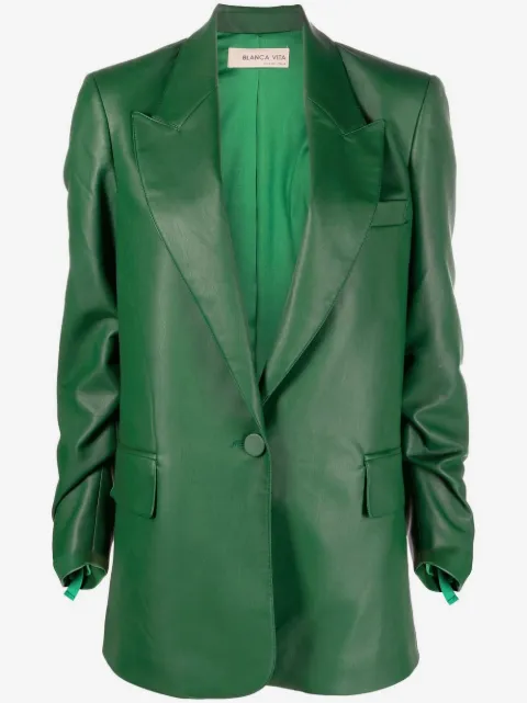 Blanca Vita polished-finish single-breasted blazer