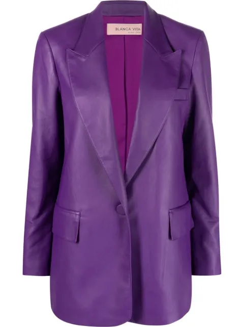 Blanca Vita faux-leather blazer
