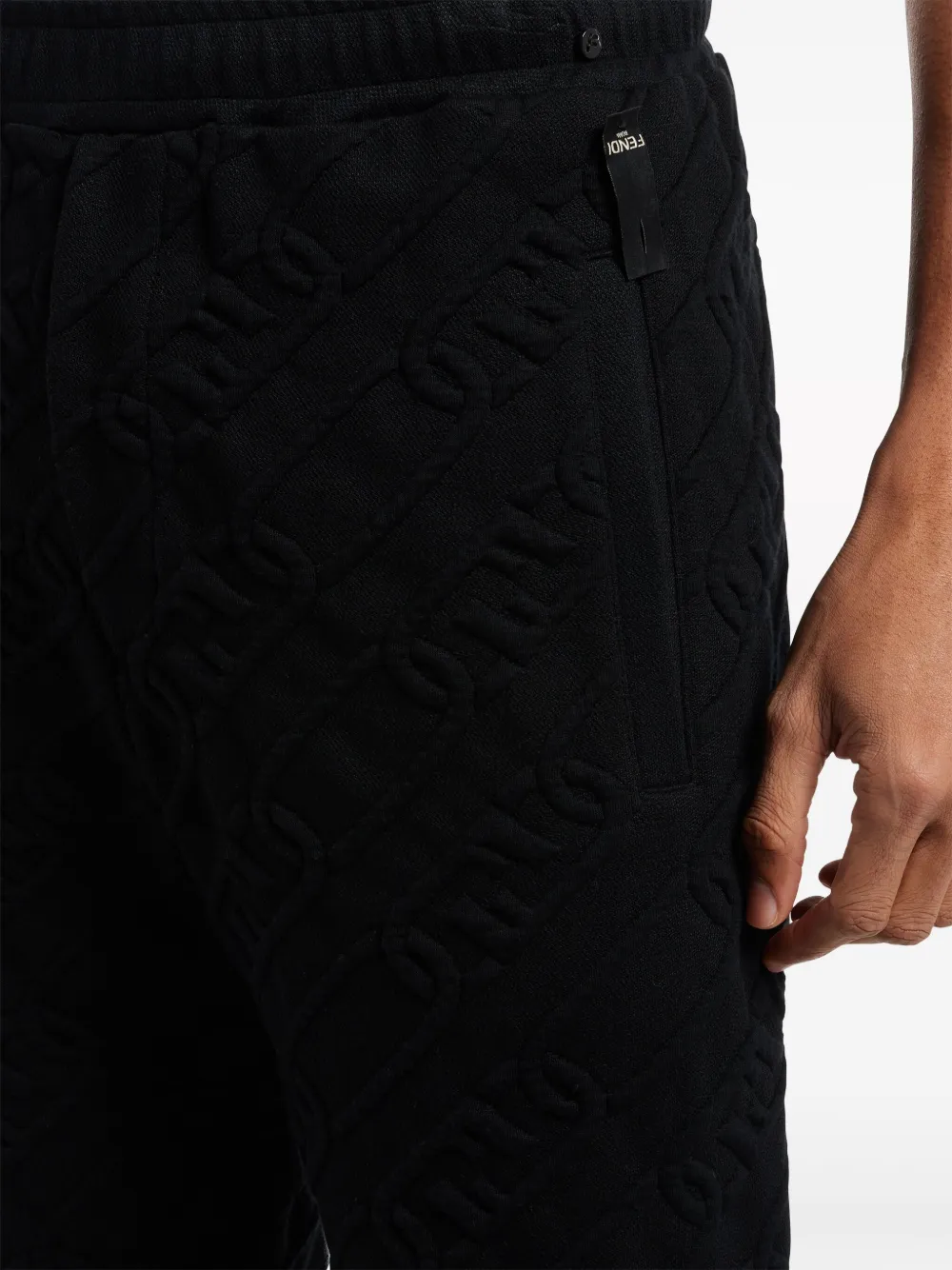 Shop Fendi Logo-embossed Track Pants In Black