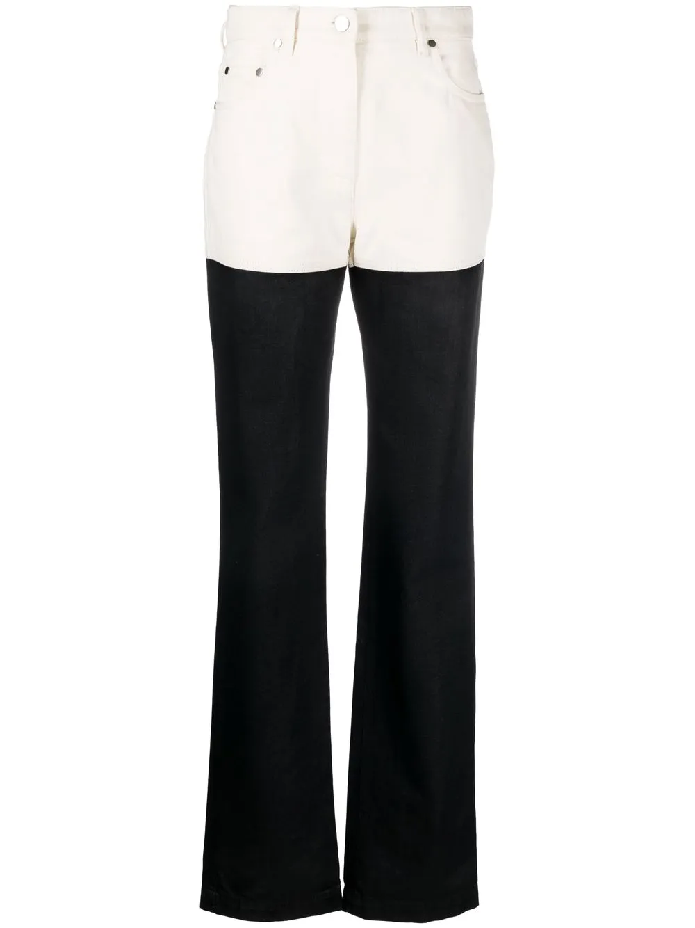 

Peter Do two-tone straight-leg jeans - Black