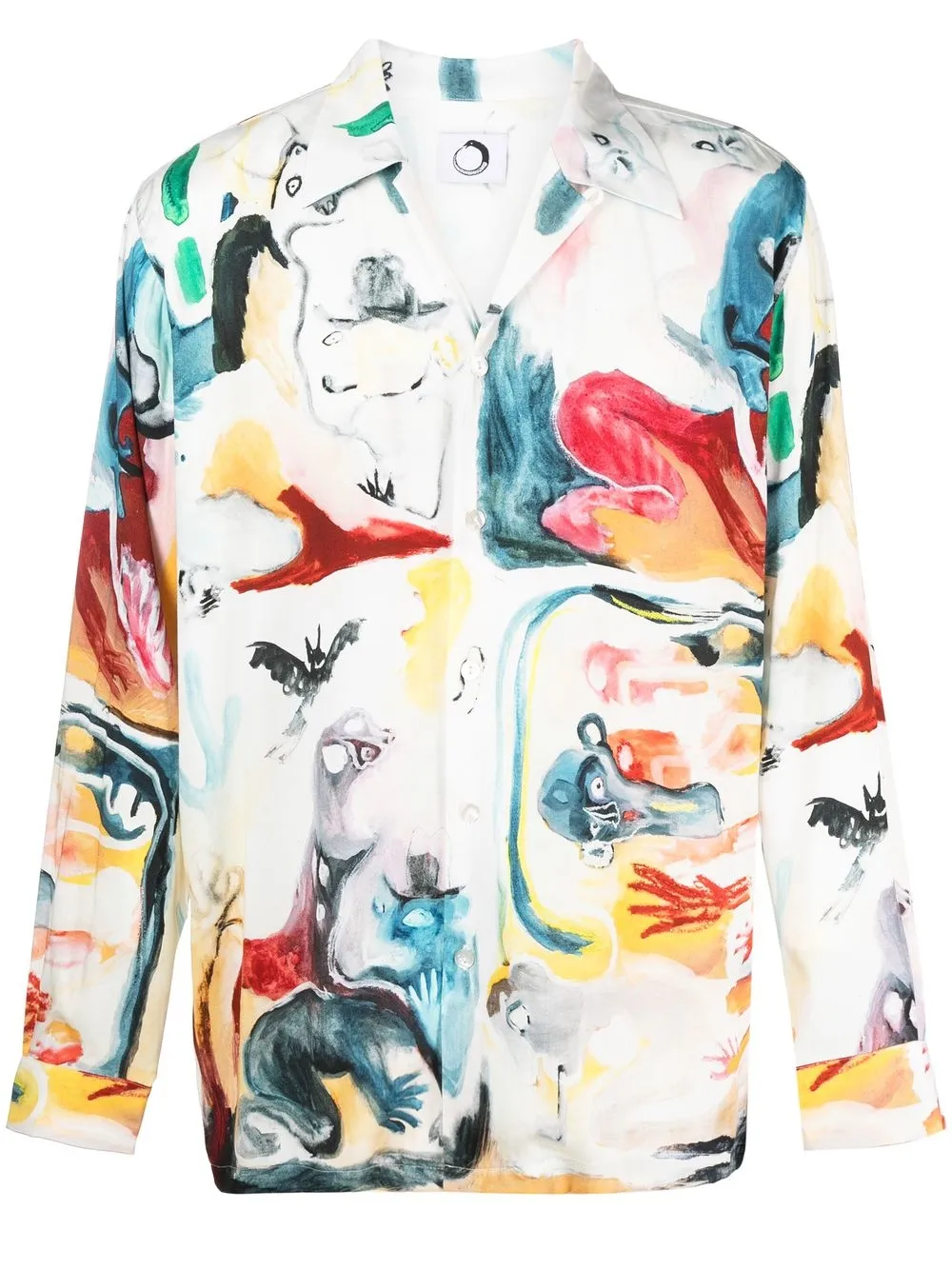 

Endless Joy painterly-print long-sleeve shirt - Red