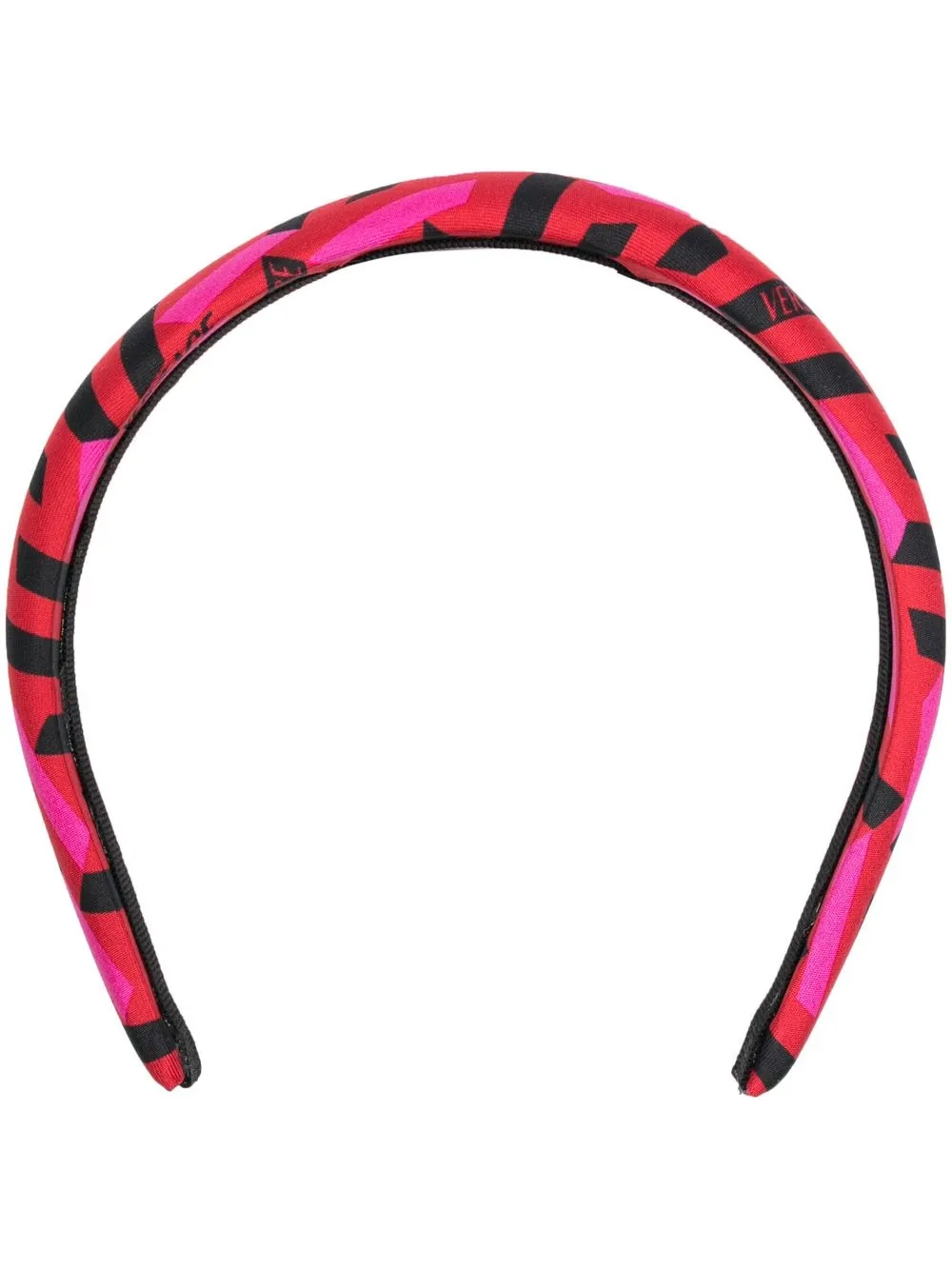 

Versace logo-print silk-twill headband - Red