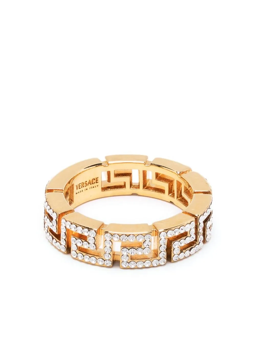 

Versace Greca crystal embellished ring - Gold