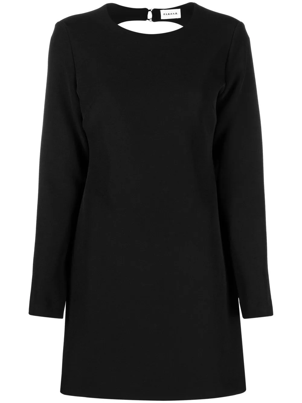 P.a.r.o.s.h Long-sleeve Backless Minidress In Schwarz