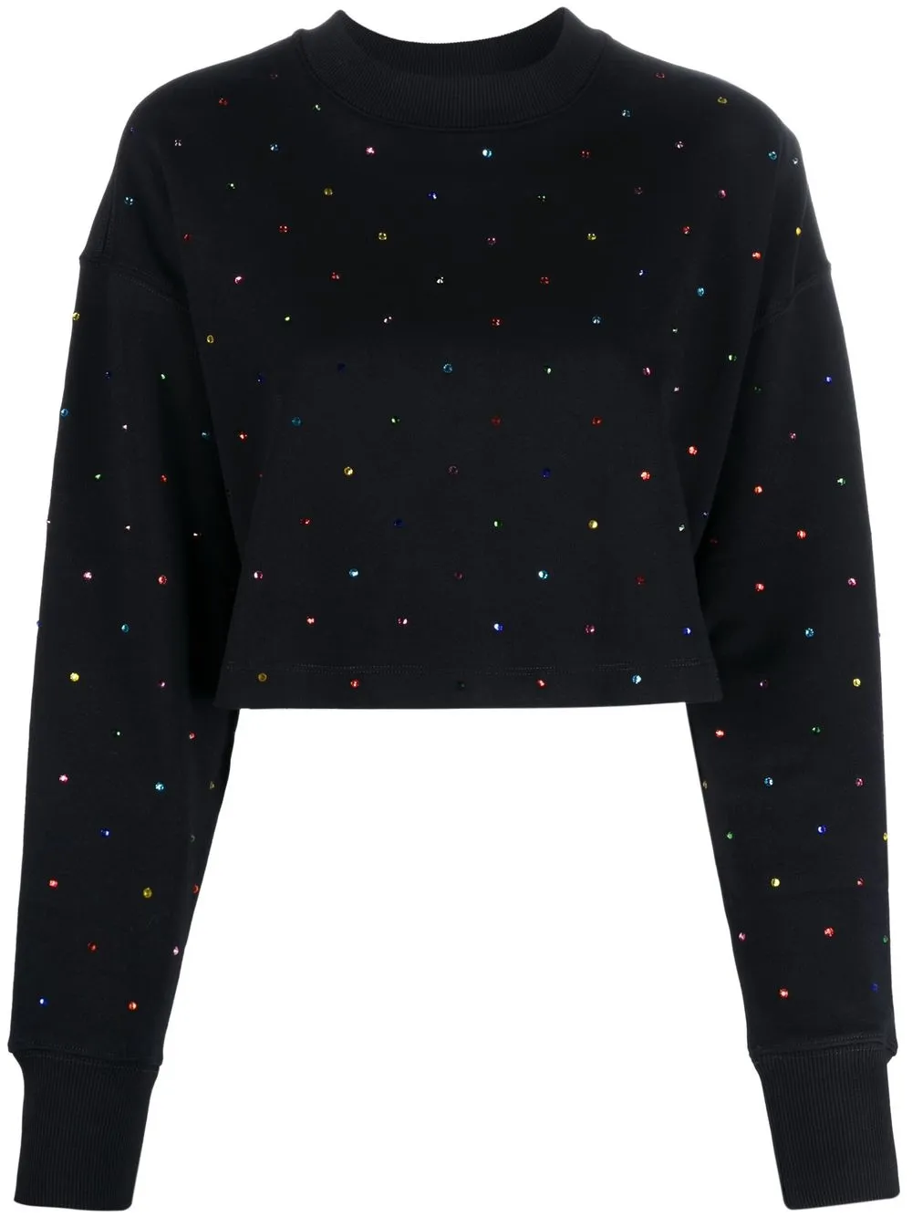 

MSGM sudadera corta con logo de strass - Negro