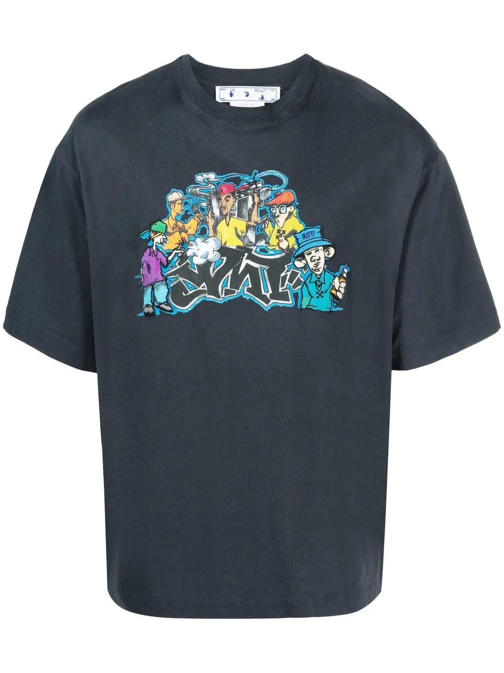 

Off-White playera manga corta con estampado gráfico - Gris