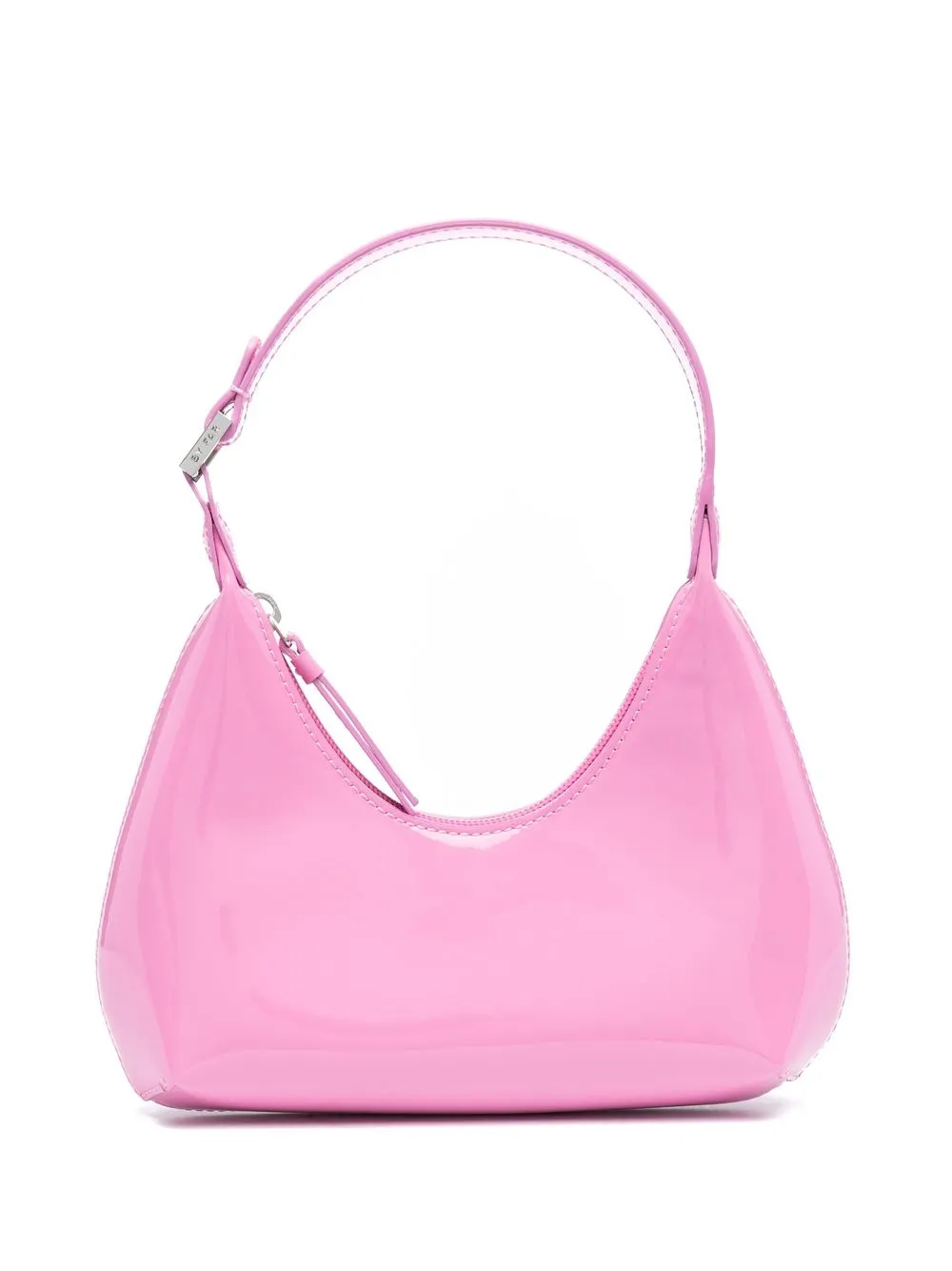 BY FAR sac porté épaule Baby Amber en cuir verni - Rose Top Merken Winkel