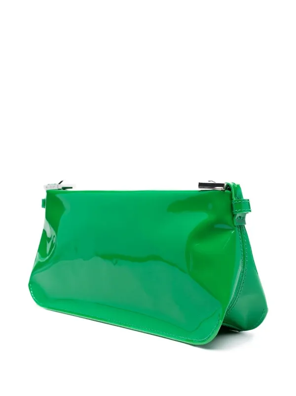 BY FAR Dulce Patent Leather Shoulder Bag Green FARFETCH GE