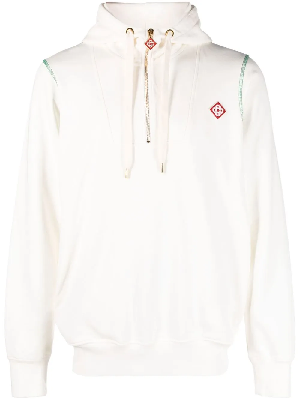 

Casablanca embroidered-logo half-zip hoodie - White