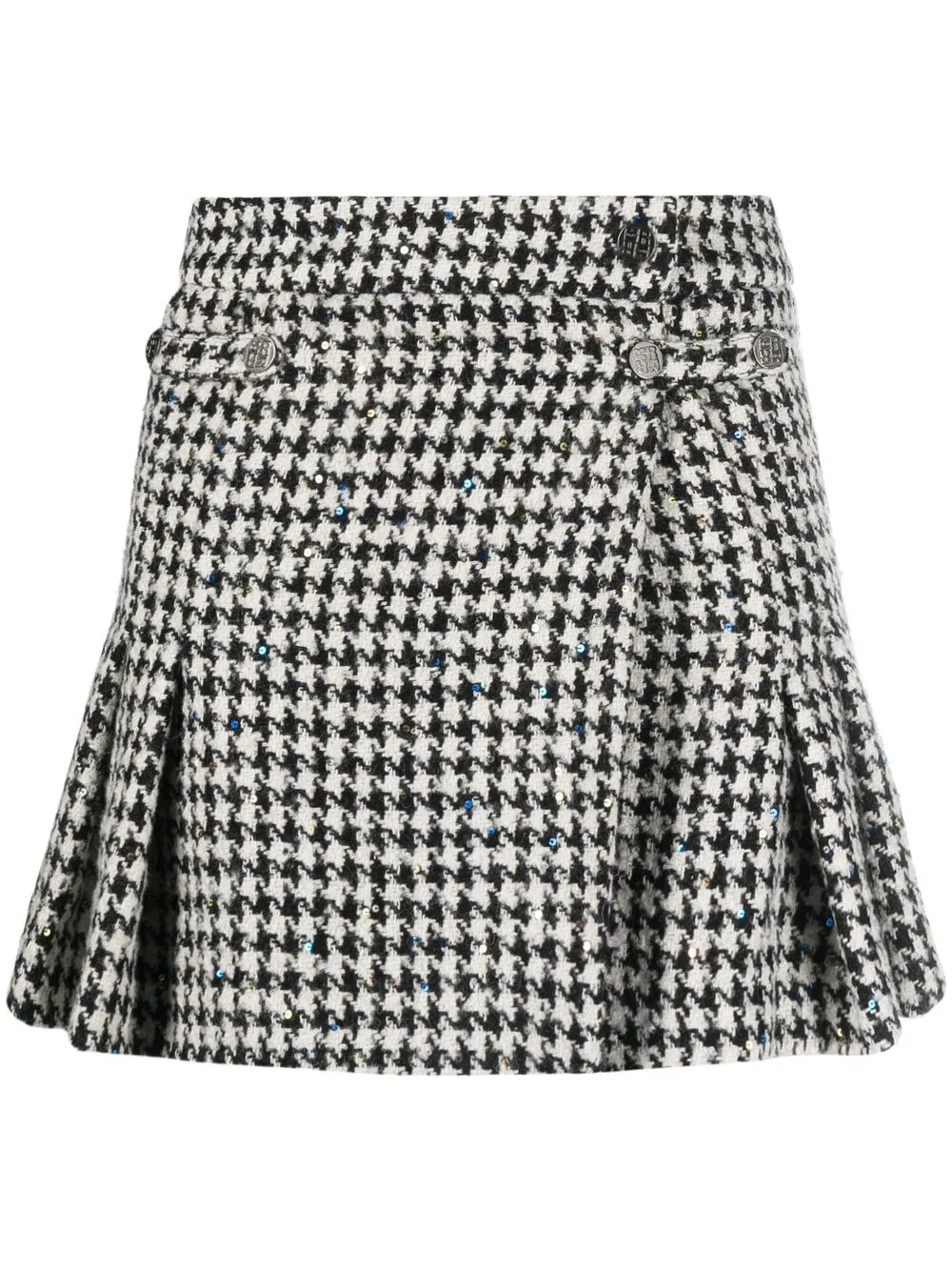 

ROTATE houndstooth-pattern flared miniskirt - Black