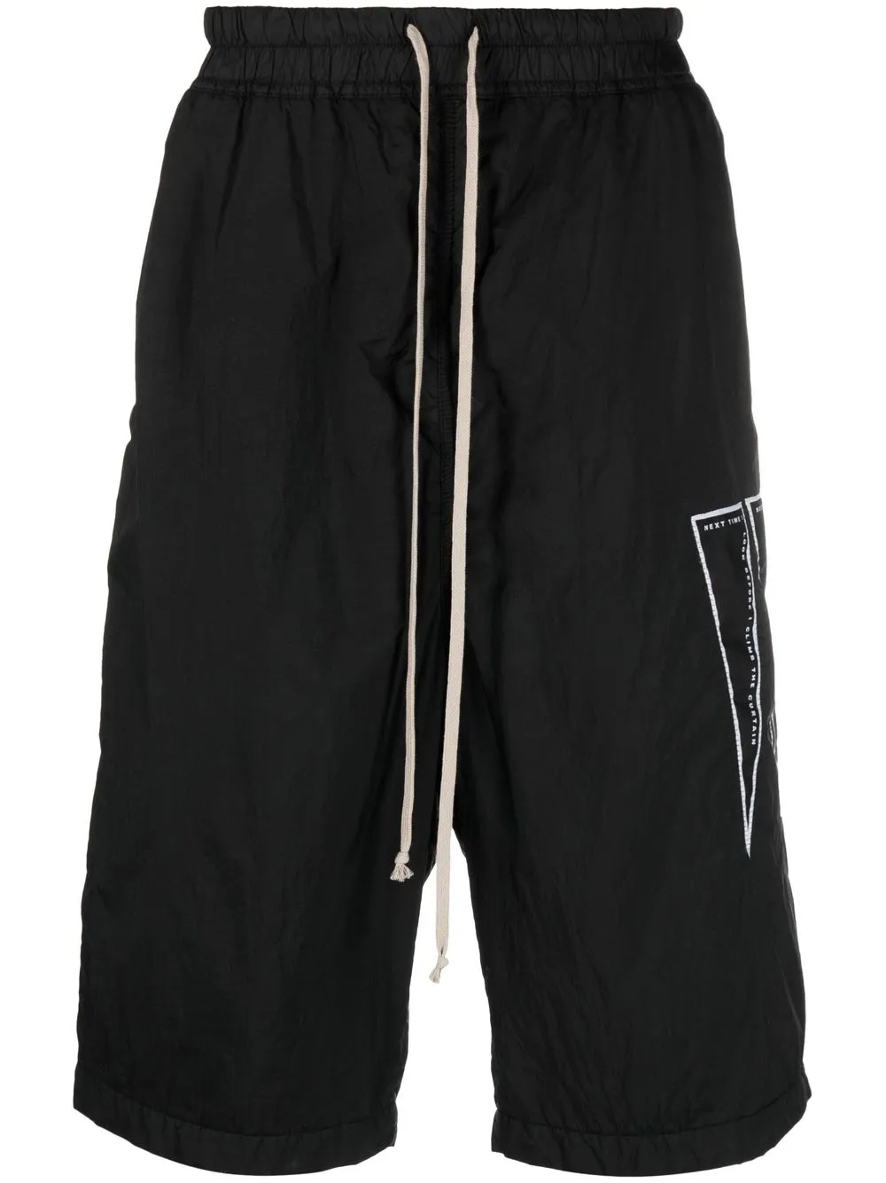 

Rick Owens triangle-patch drawstring Bermuda shorts - Black