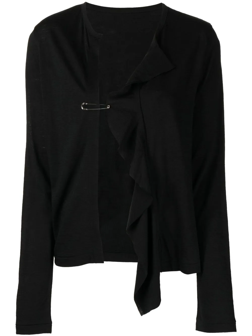 

Yohji Yamamoto cárdigan con pin - Negro