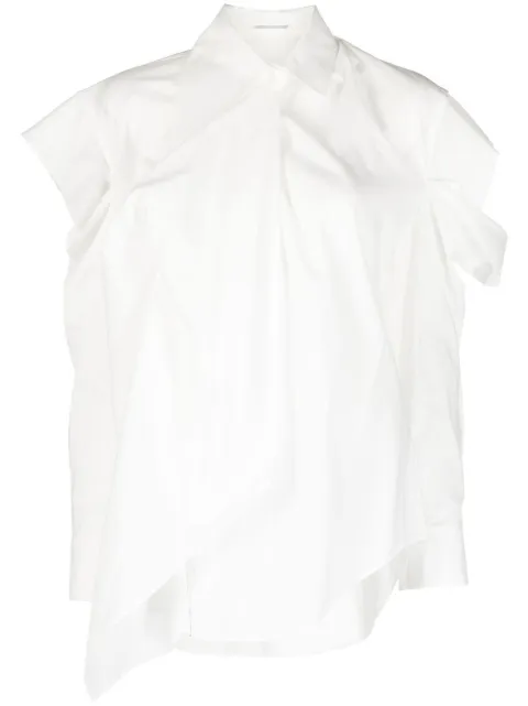 Yohji Yamamoto ruffle-trim long-sleeved shirt