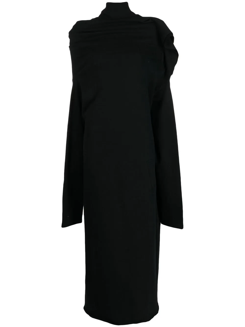 

Yohji Yamamoto vestido con detalle de mascada - Negro