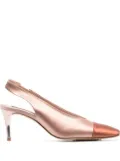 Pedro Garcia metallic slingback-strap 75mm pumps - Pink