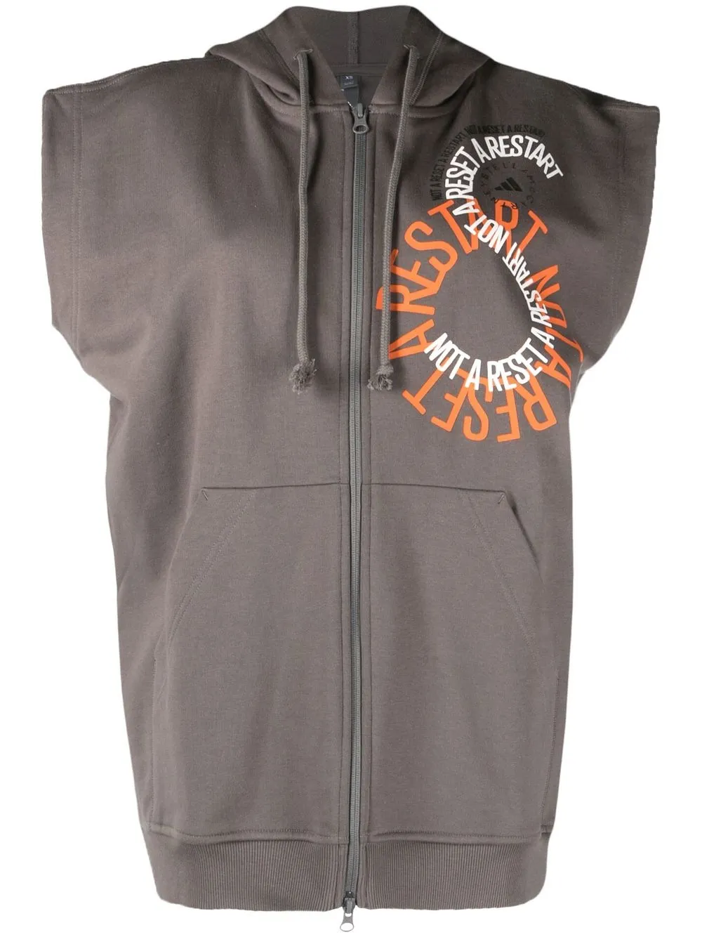 

adidas by Stella McCartney hoodie sin mangas con logo estampado - Gris