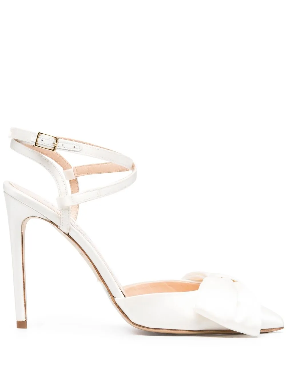 

Dee Ocleppo bow-detail pointed pumps - White