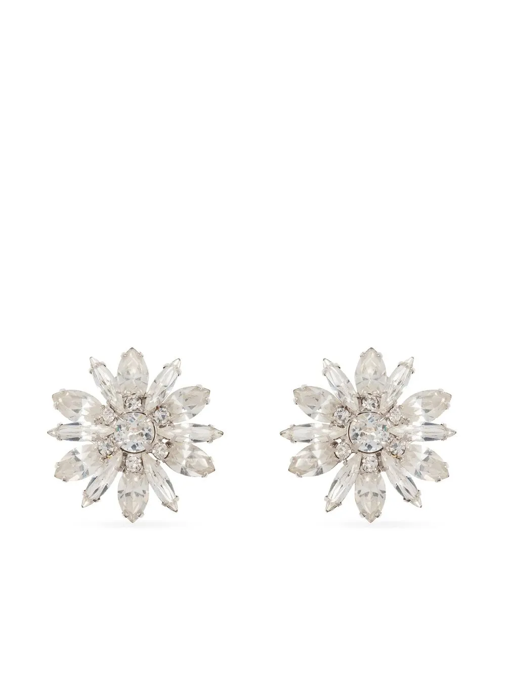 

Susan Caplan Vintage aretes Sherman con detalles de cristal 1960 - Plateado