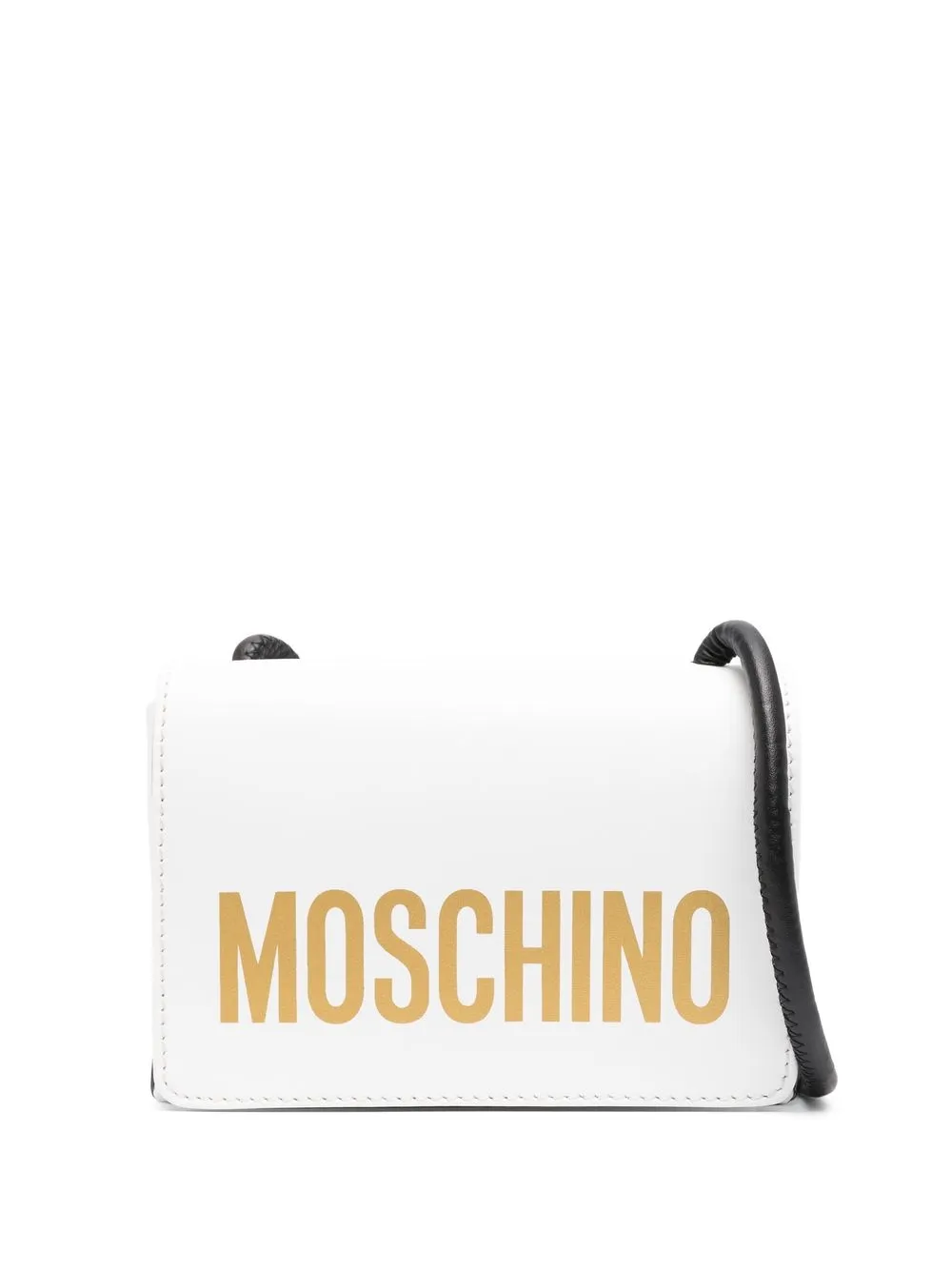 

Moschino logo-print leather shoulder bag - White