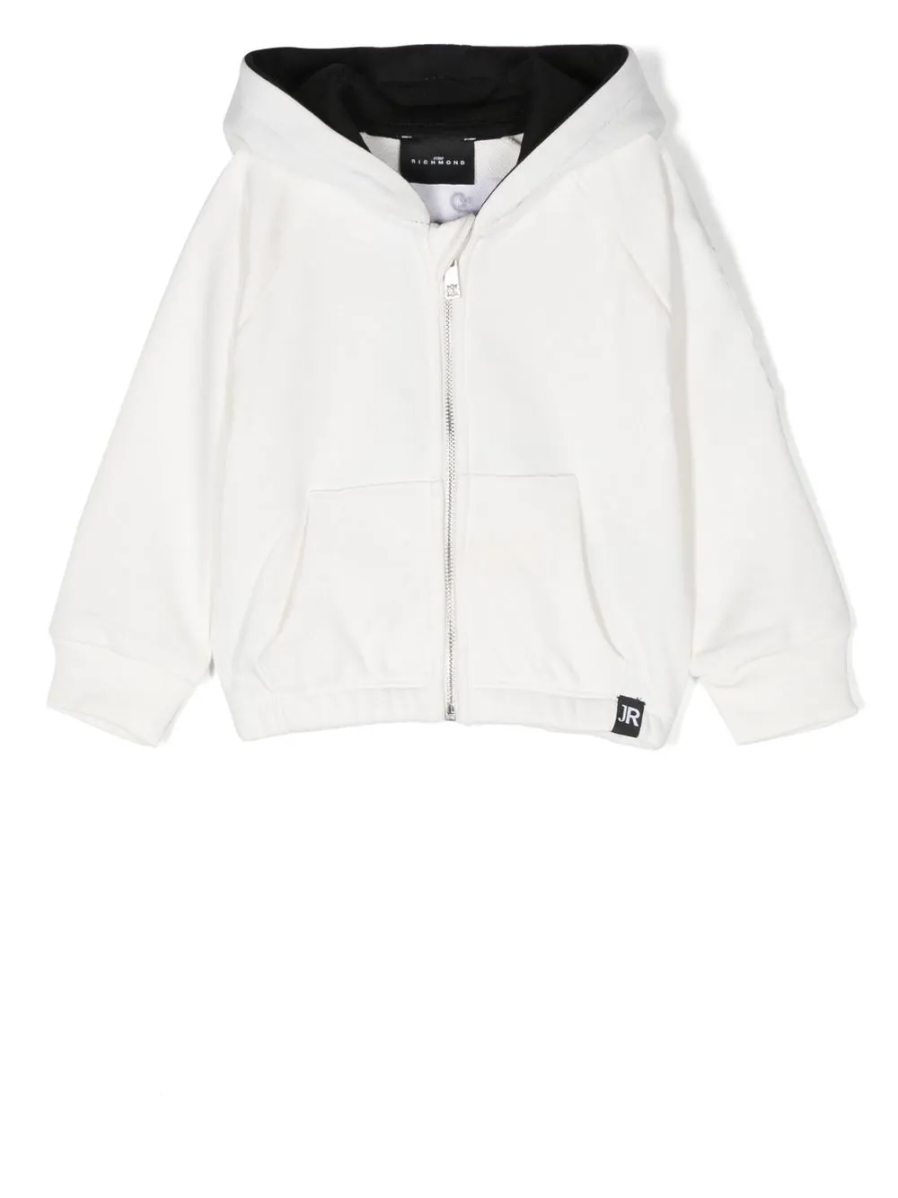 

John Richmond Junior appliqué-logo zip-up hoodie - White
