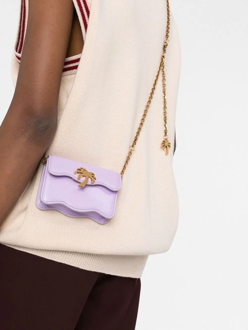  Palm Angels Palm Beach Gürteltasche Mit Logo Schild   Violett 